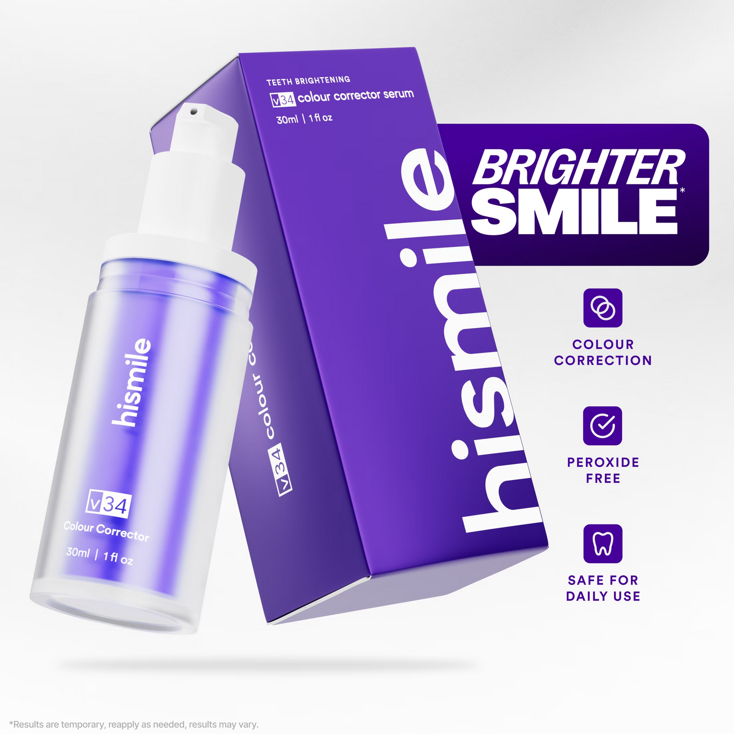 Hismile -51%   V34 Colour Corrector Serum - Teeth Whitening Purple Toothpaste 30ml - 1 Pack