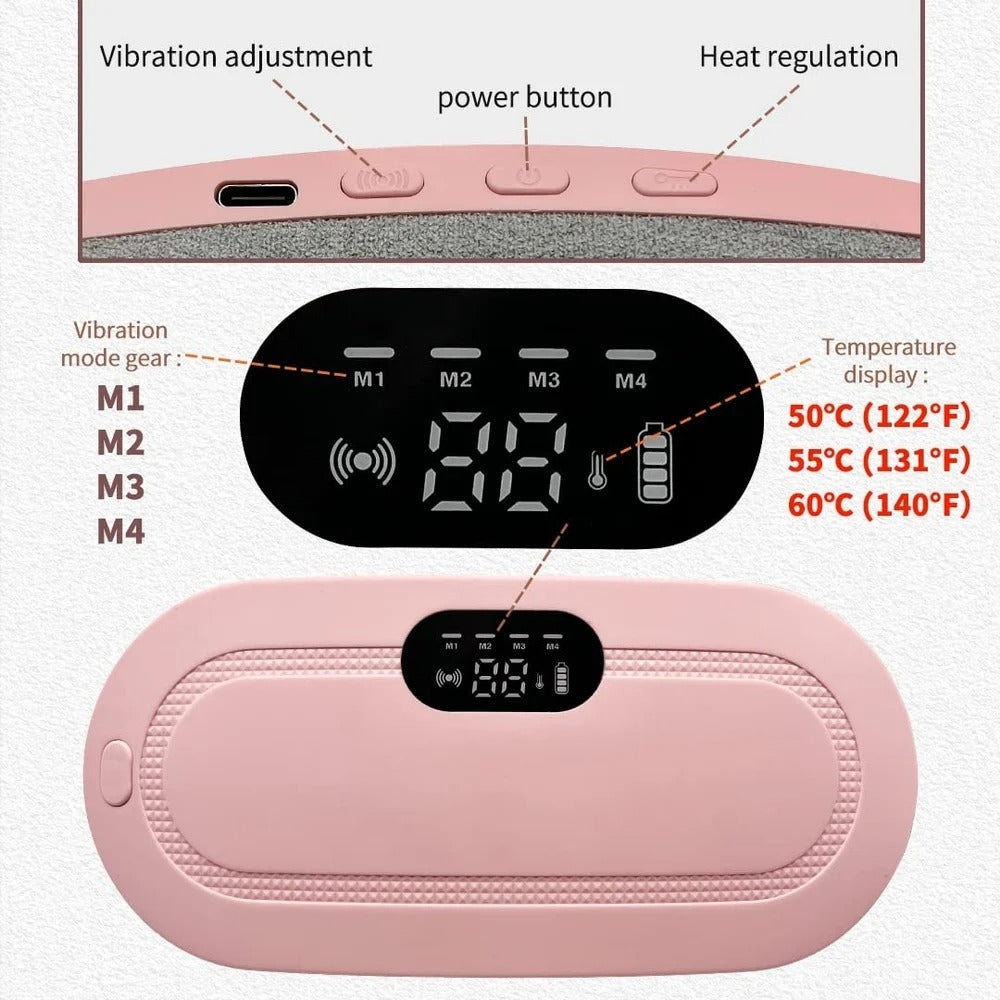 Rechargeable Period Cramps Relief Belt | Portable Cordless Heating Pad for Period Cramps