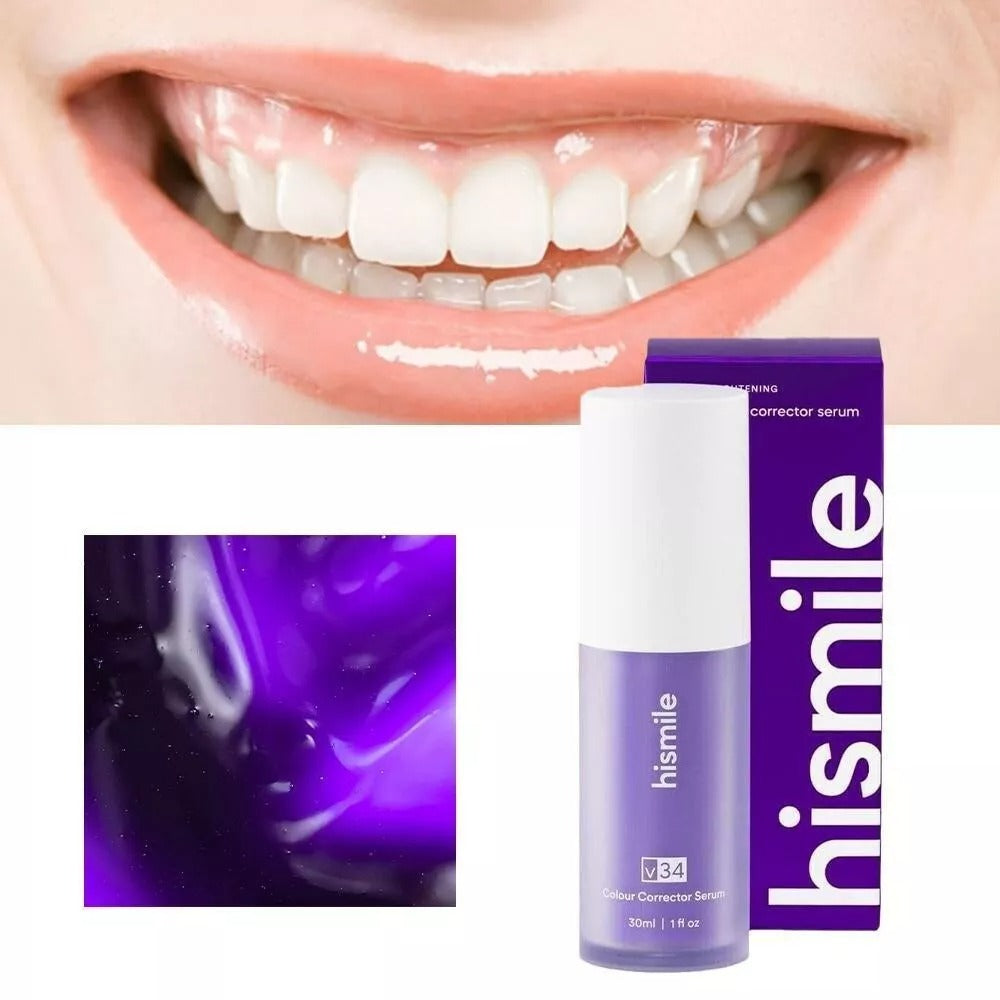 Hismile -51%   V34 Colour Corrector Serum - Teeth Whitening Purple Toothpaste 30ml - 1 Pack