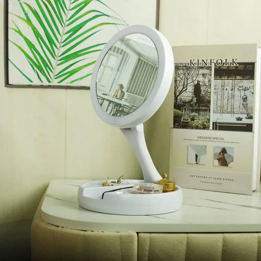 Foldable LED 10X Makeup Mirror