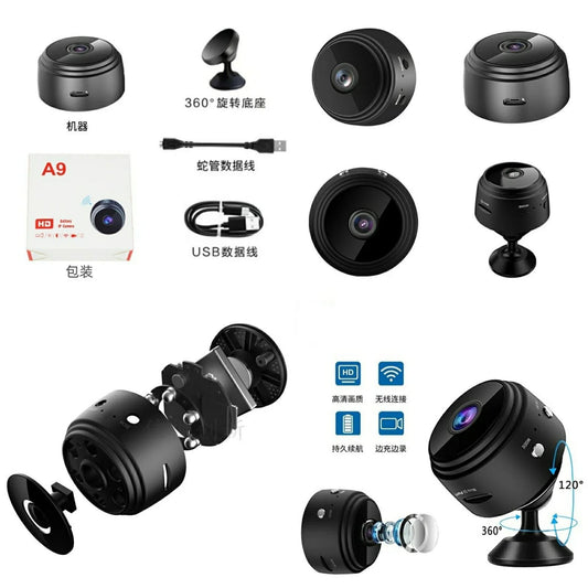 A9 Mini Wireless Hidden Camera – HD Video, Night Vision & Motion Detection for Home & Office Security