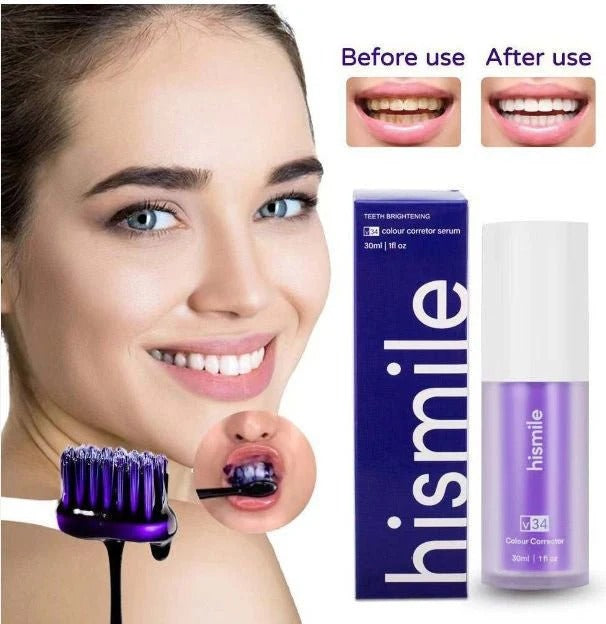 Hismile -51%   V34 Colour Corrector Serum - Teeth Whitening Purple Toothpaste 30ml - 1 Pack
